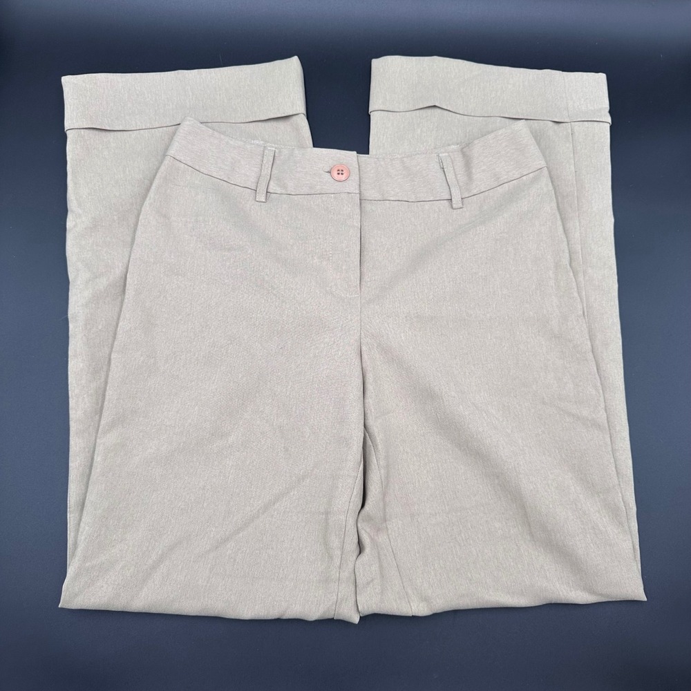 Star City Women's Beige Polyester Blend Wide Leg‎ Cuffed Dress Pants Size 7